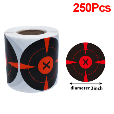 #ad 250Pcs Roll 3quot; Shooting Self Adhesive Target Splatter Reactive Target Stickers