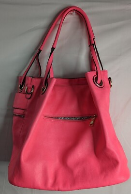 #ad Large Hot Pink 2 Way Handbag w detachable Shoulder Strap