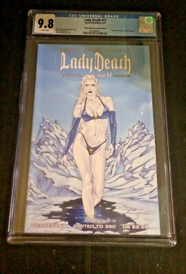 #ad Lady Death #17 SAN DIEGO CON WEDNESDAY LIMITED EDITION HIGHEST GRADED CGC9.8