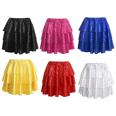 #ad Girls Dancewear Sparkle Costume Theme Party Skirt Birthday Dance Cute Skirts