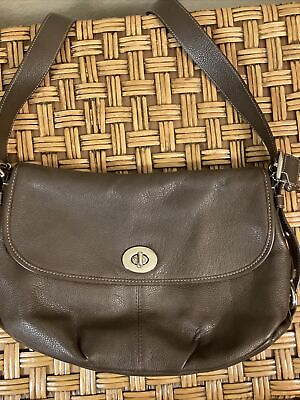 #ad Coach Legacy F15170 Brown Pebbled Leather Shoulder Bag Crossbody Adj. Strap