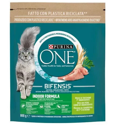 #ad Croquettes Cat Purina One Cat Treats for Cats Indoor With Turkey 800g