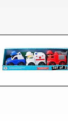 #ad Fire Truck Police Car Ambulance Toy Vehicles .Ages 24 .Little drivers Included