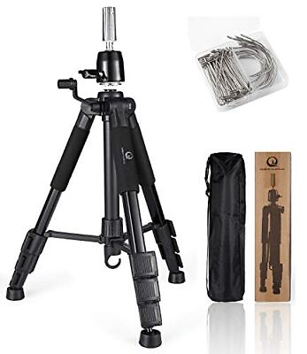 #ad Wig Stand Tripod with Non Slip Base Adjustable Mannequin Head Stand with Hook...