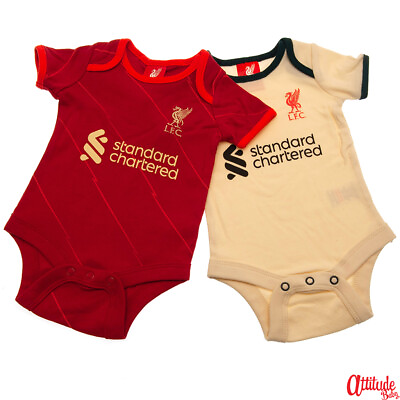 #ad Liverpool Baby Grows Official 2 Pack Bodysuits 1 Red1 Gold Liverpool Baby Kits