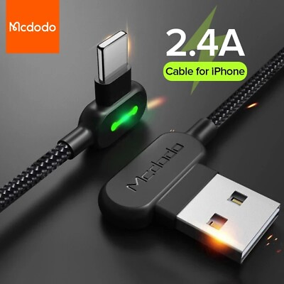 #ad Mcdodo 90 Degree Nylon Sync Data Fast Charging Cord For iPhone Type C Micro USB