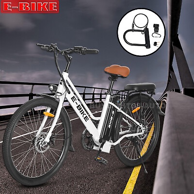 #ad 26quot; Electric Bike 500W Electric Cruiser Bike City Commuter E Bikes 36V 7Speed