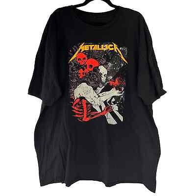 #ad Metallica Vintage RARE Men#x27;s Skull Skeleton Holding Crow T Shirt