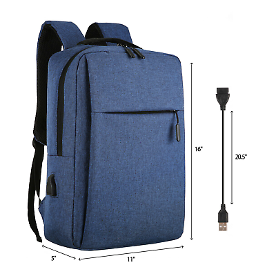 16quot; Laptop Backpack Men Women Travel School Bag w USB Charging Port Waterproof $17.80