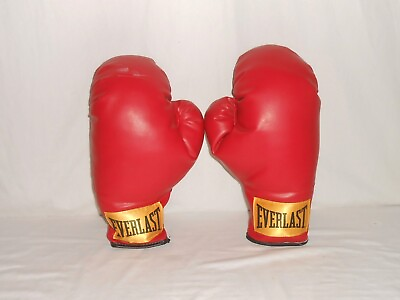 #ad Vintage Everlast Red Yellow Label 14oz. Boxing Gloves made in Vietnam