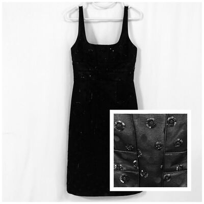 #ad Badgley Mischka Black Embellished Cocktail Dress