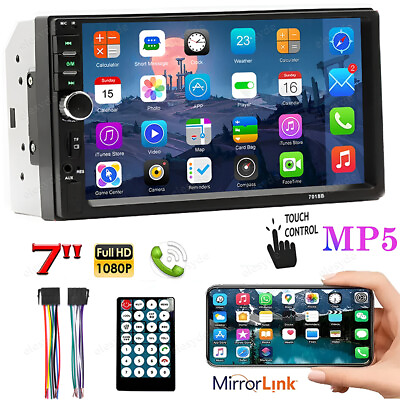 #ad 7quot; Double 2Din Car Stereo Radio Apple Android Car Play Bluetooth Touch Screen