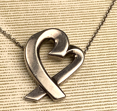 #ad Tiffany amp; Co. Large Loving Heart Pendant Necklace Paloma Picasso Silver 925 19quot;