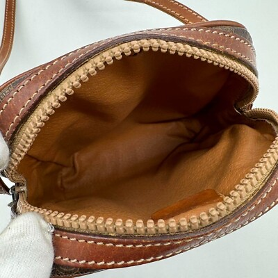 #ad Celine Crossbody Camera Bag Shoulder Macadam Triomphe Zipper PVC Leather Brown