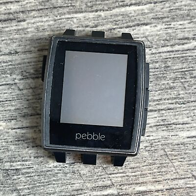 #ad Pebble Steel 401B Black 1.26quot; Display Bluetooth Rechargeable Digital Smartwatch