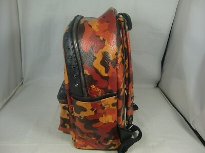 #ad MCM Backpack Orange x Black x Multicolor 35x40cm Studded Unisex Rucksack