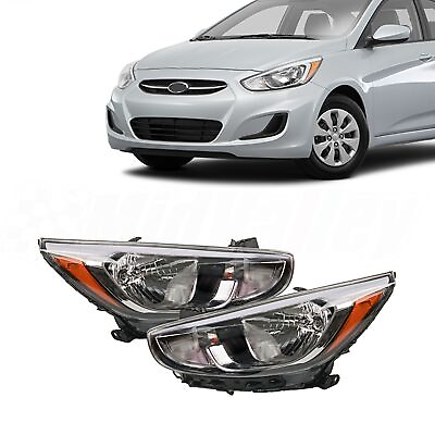 #ad For 2015 2017 Hyundai Accent Headlight Assembly 2PCS Right amp; Left Set