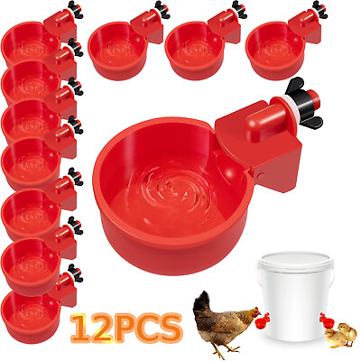 #ad 12PCS Chicken Automatic Watering Cups Drinker Waterer for Duck Quail Hen Poultry