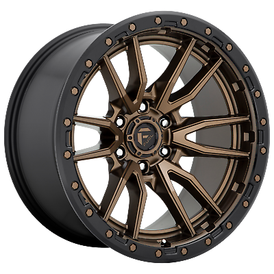 #ad 1 New 16X8 6X139.7 1 Fuel 1PC D681 Rebel Matte Bronze Black Bead Ring Wheel Rim