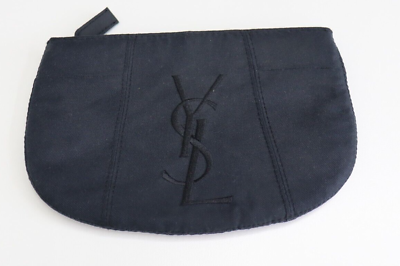#ad Vintage Yves Saint Laurent YSL Black Cosmetic Bag Travel Pouch Clutch