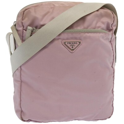 #ad PRADA Shoulder Bag Nylon Pink Auth 67417
