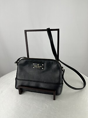 #ad Kate Spade Bay Street Hanna Leather Black Shoulder Crossbody Bag Gold Hardware