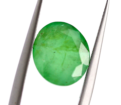 #ad 4.50 Ct Certified Natural Green Emerald Zambia Loose Oval Cut 11x9 mm Gemstone
