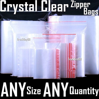 #ad 2Mil Clear Reclosable Zipper Bags Zip Small Large Plastic Lock PE Cloth Jewelry