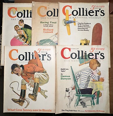 #ad Antique 1931 Lot Of 5 Collier’s Magazines Complete Great Ads Stories Covers