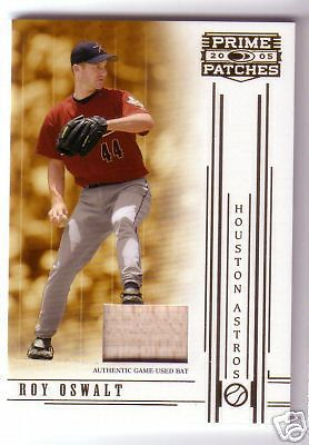 #ad ROY OSWALT 2005 DONRUSS PRIME PATCHES GAME USED BAT# 150