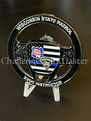 #ad D94 Wisconsin State Patrol EVOC Instructor Police challenge coin