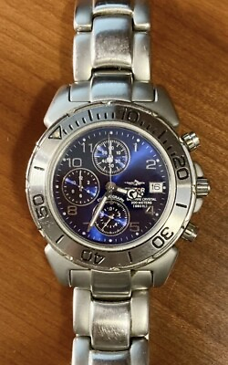 #ad Sector No Limits 450 Chronograph Sapphire Crystal Dark Blue Dial 200M NEW BATTER