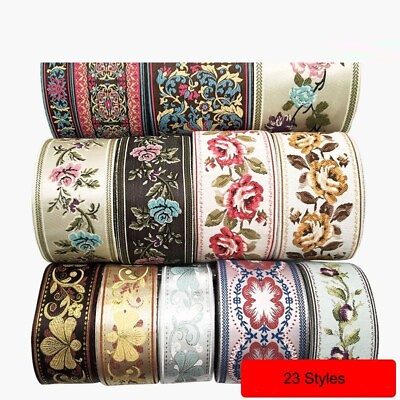 #ad Colorful Flower Ribbon Floral Jacquard Ribbons Sewing Trims Craft Garment Decor
