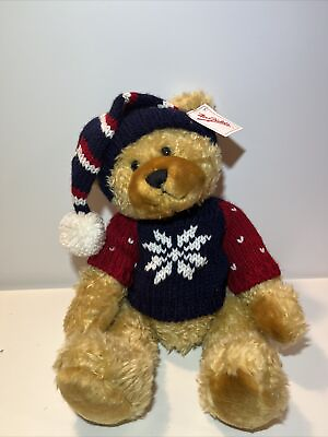 #ad NWT Mrs. Fields￼ Plush Sitting Teddy Stuffed Bear W Weighted PE pellets