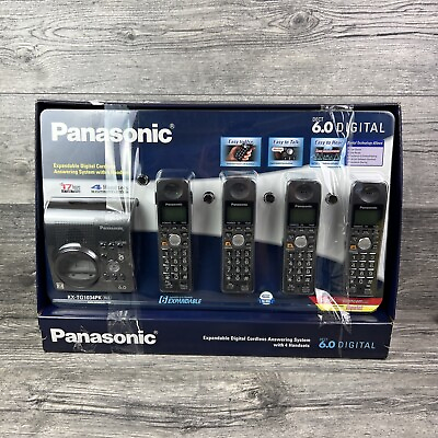 #ad Panasonic KX TG1034PK DECT 6.0 Digital Cordless Answering System 4 Handsets