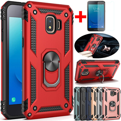 #ad Shockproof Case Ring Stand Armor CoverTempered Glass For Samsung Galaxy J2 Core