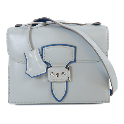 #ad HERMES PHW Illico Shoulder Bag Crossbody Veau Swift Leather Grey Blue