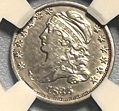 #ad 1835 P Capped Bust Dime AU Beautiful Coin. Free Shipping