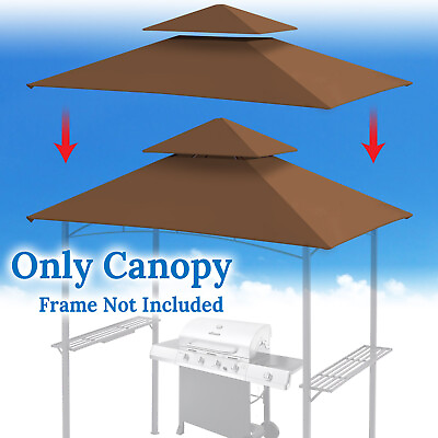 #ad BBQ 8#x27;x5#x27; Double Tier Replacement Canopy Grill Gazebo Roof Gazebo Cover Top