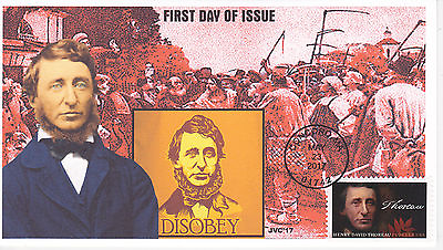 #ad JVC CACHETS 2017 HENRY DAVID THOREAU FIRST DAY COVER FDC L.E. OF 20 STYLE #2