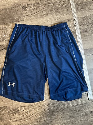 #ad Men’s Under Armor Basketball Shorts Size Extra Large Blue Gray