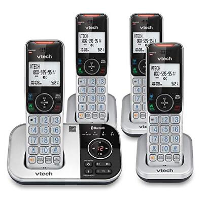 #ad VTech DECT 6.0 Cordless Phone Answering System Bluetooth Call Block 4 Handsets