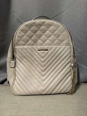 #ad Aldo Leather Backpack Style Purse White Stitched Designer