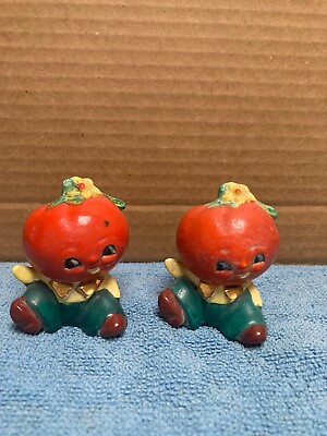 #ad Vintage Anthropomorphic Tomato Salt amp; Pepper Set. Made in Japan