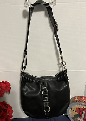 Coach Leather Chelsea Crossbody Bag F14018 Black Med Size Excellent Condition $55.00