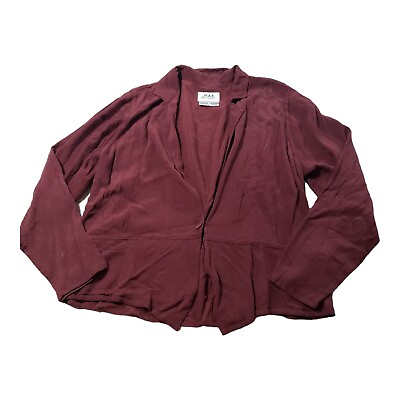 #ad Flax Jeanne Englehart Long Sleeve Over Shirt Women M Single Button Jacket Pocket