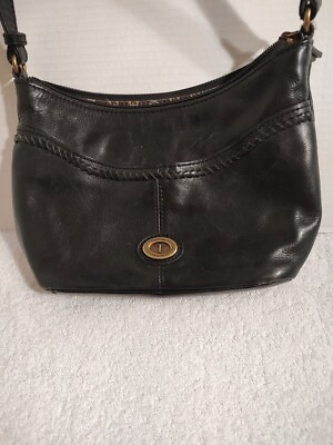 #ad TIGNANELLO Genuine Leather Black Hand Shoulder Bag Purse
