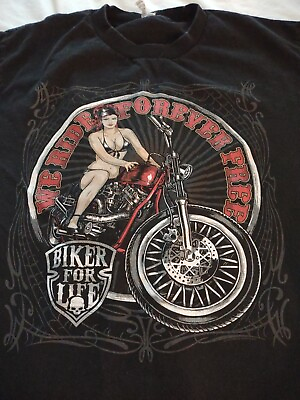 #ad T Shirt We Ride Forever Free Size M Medium Biker For Life
