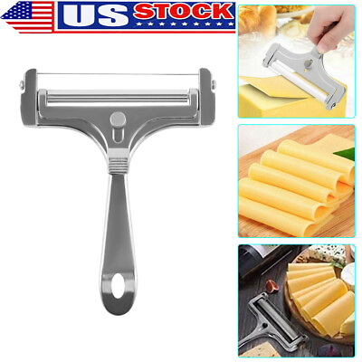 #ad Hard Cheese Slicer Adjustable Stainless Steel Wire Cutter Kitchen Cooking Tool