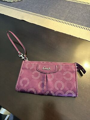 #ad coach clutch purse purple